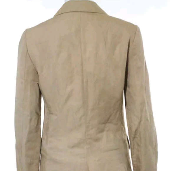 Zara woman beige cotton v-neck blazer jacket xs - Picture 3 of 7